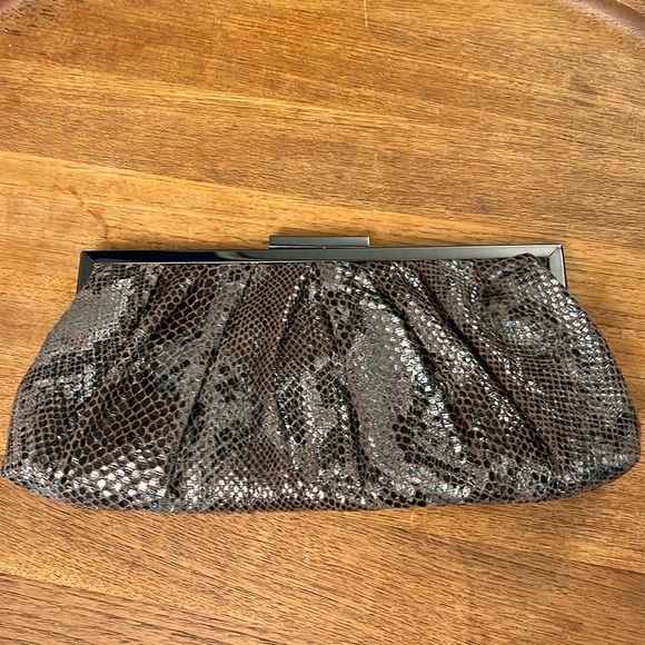 Olga Berg Handbags - OLGA BERG SNAKESKIN CLUTCH/SHOULDER BAG